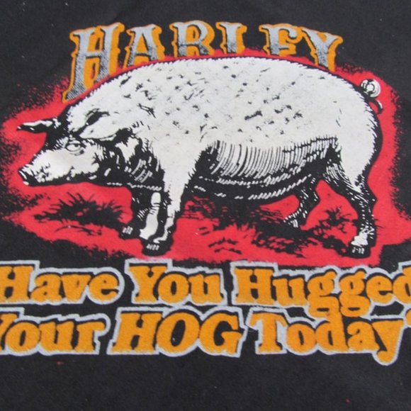 Rare 80s Harley Davidson Bandana Scarf Harley Have you Hugged your Hog Today - Picture 2 of 5